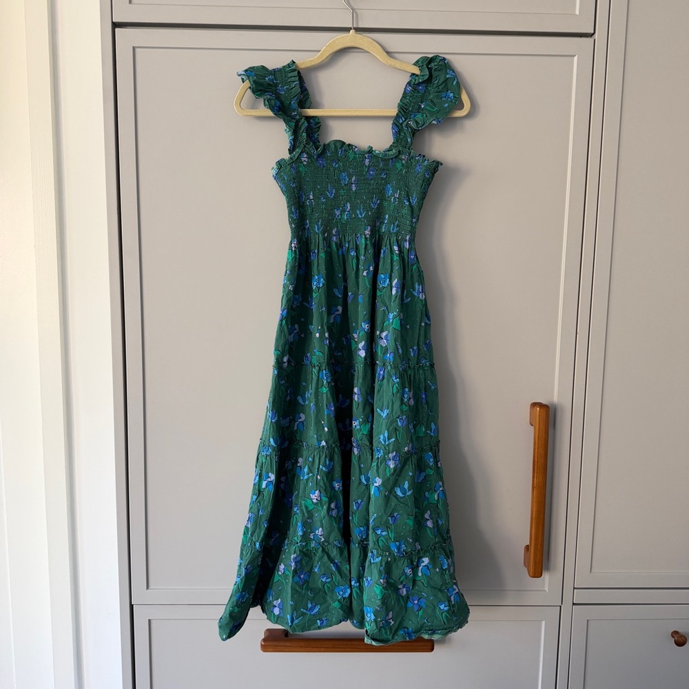 Hill House Ellie Nap Dress in Emerald Space Floral (Size S)